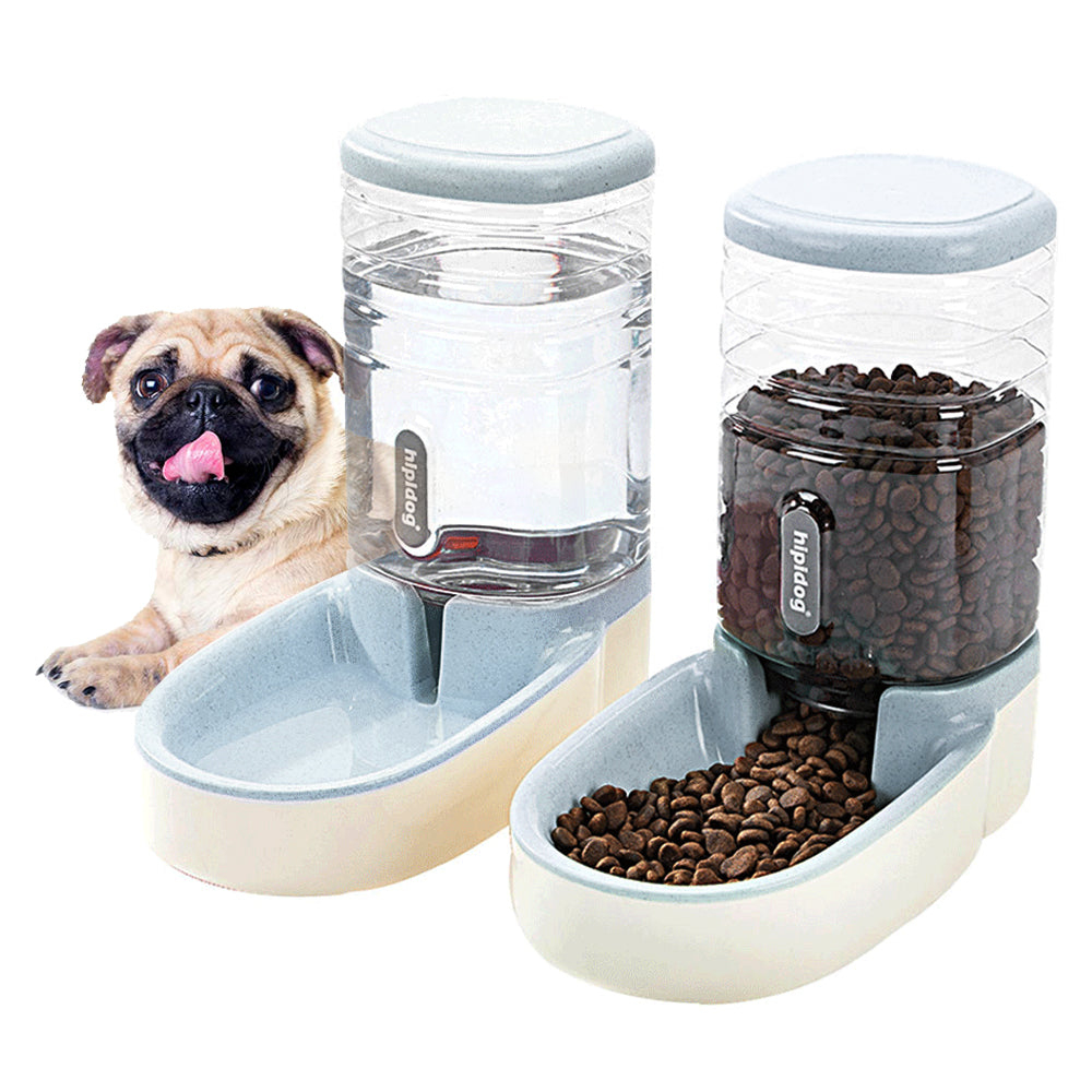 Automatic Dog Cat Feeder and Water Dispenser Gravity Food Feeder