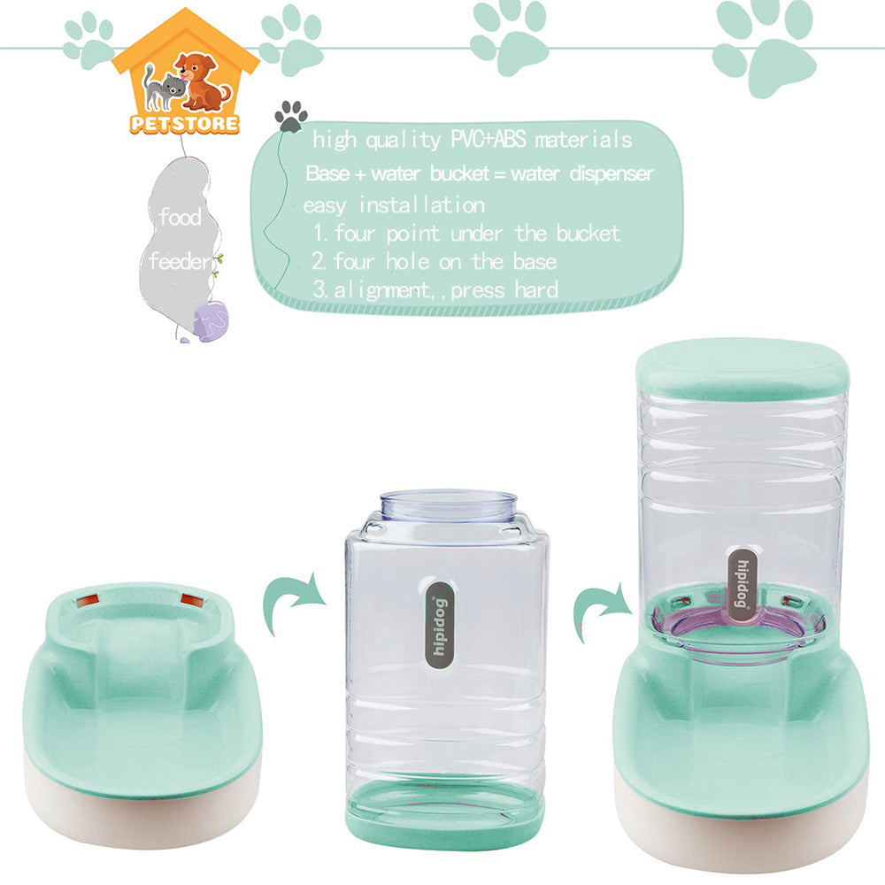 Automatic Pet Feeder/water Dispenser, Gravity Visual Dog Feeder